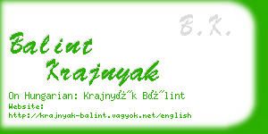balint krajnyak business card